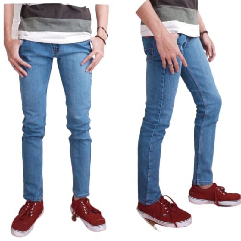 Celana Jeans Pria Pensil Skinny Bahan Melar Slim Fit / Celana Panjang Jeans pria kekinian