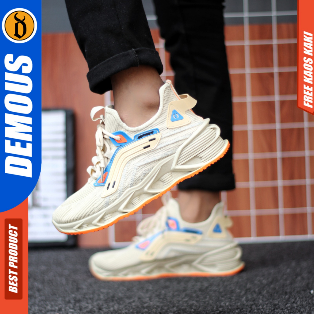 DEMOUS Sepatu Pria Sneakers Pria Trendi Kekinian Style Casual &amp; Modis Sneakers Hangout Fashionable