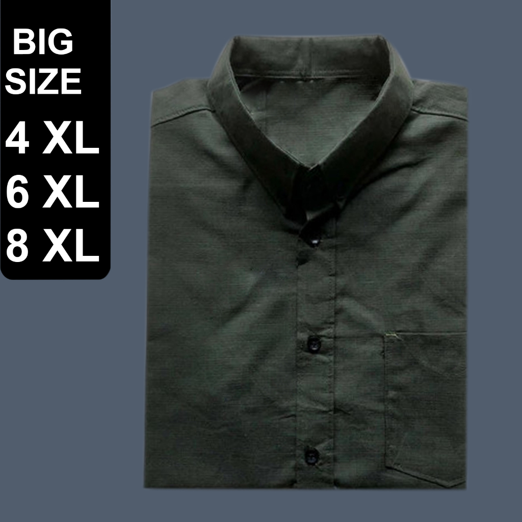 KEMEJA POLOS  PRIA DEWASA BIG SIZE PENDEK JUMBO 4 XL 6 XL 8XL PREMIUM QUALITY