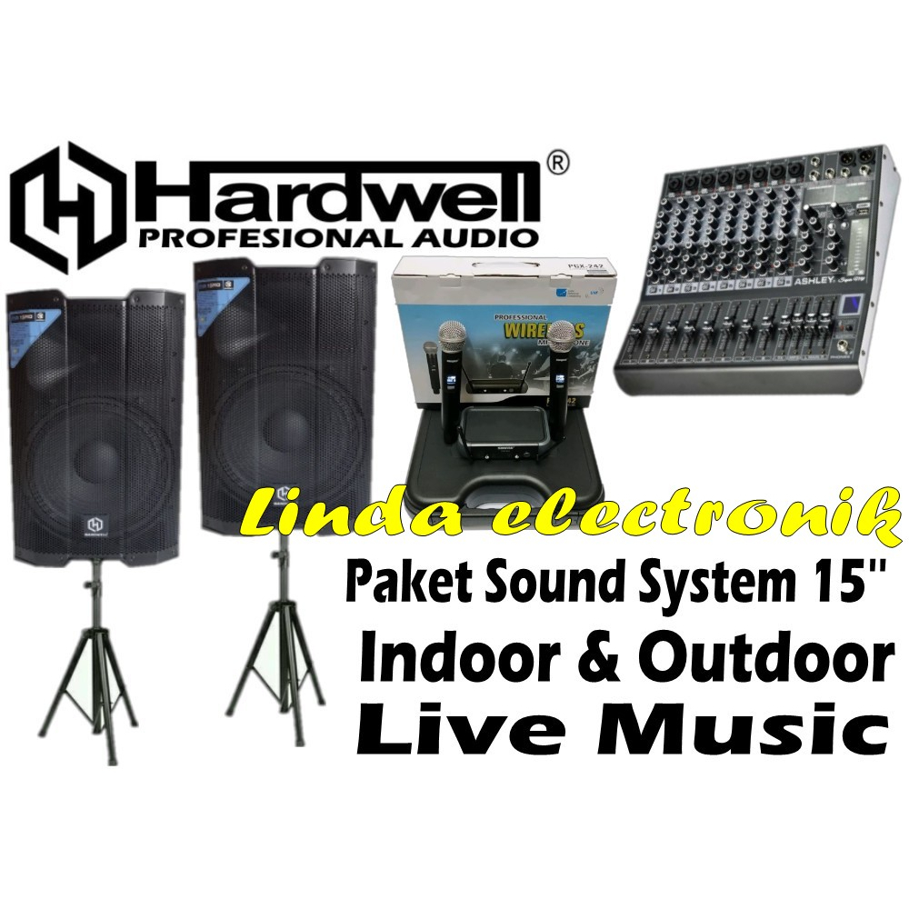 paket sound hardwell dsr15pro shure pgx 242 ashley super m8 15 inch