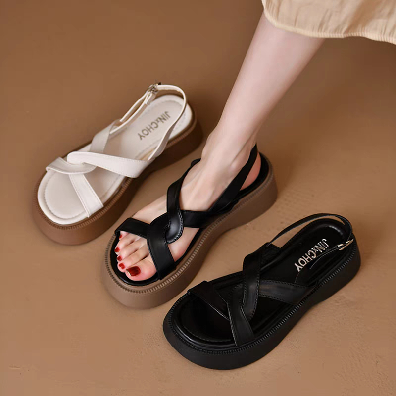 COD POS 570 Sandal Wedges Platfrom Tali Wanita Import Premium Sandal Korea Style
