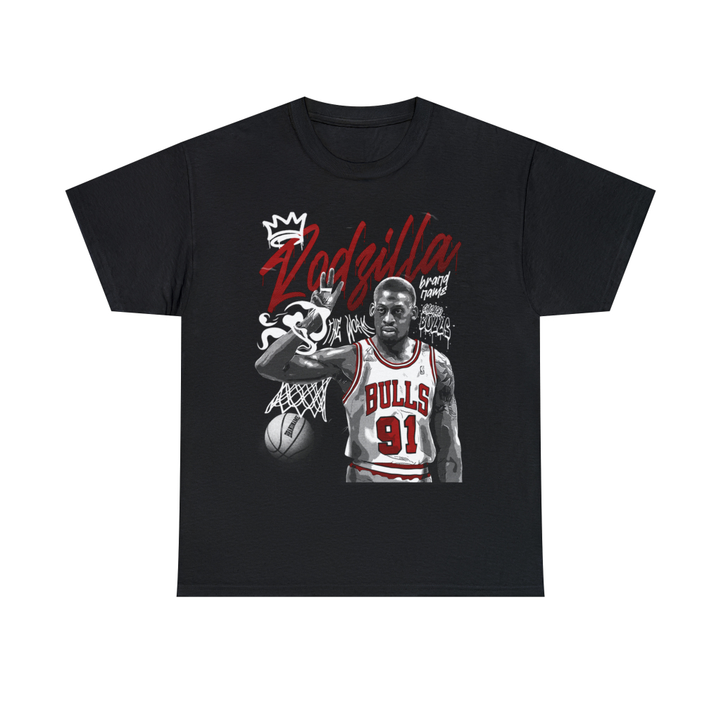KAOS DENNIS RODMAN BAJU CHICAGO BULLS BASKET BOOTLEG | TSHIRT VINTAGE | KAOS OVERSIZE BLACK | WHITE 