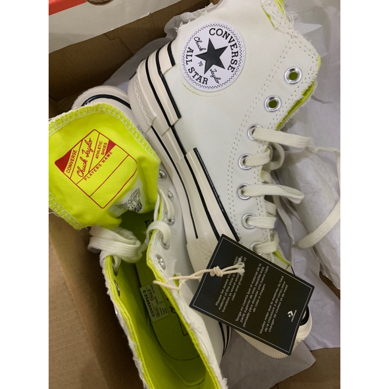 CONVERSE CHUCK 70 HACKED HEEL EDGE GLOW UNISEX SNEAKERS - WHITE