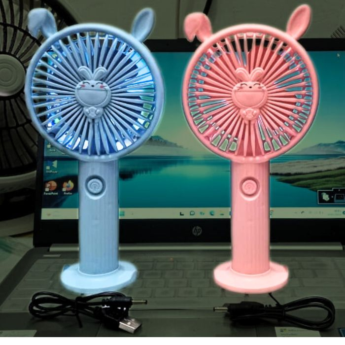 Kipas Genggam Angin Mini Karakter Fan Lucu Handheld USB Rechargeable Portable