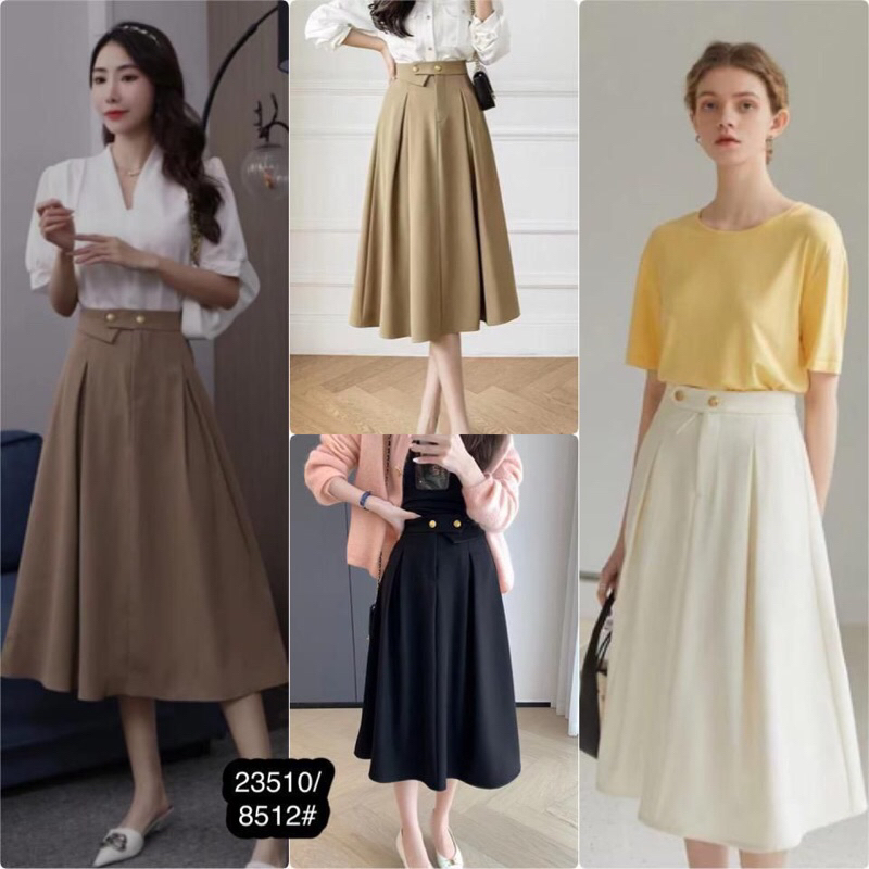 midi skirt rok midi / cotton midi skirt