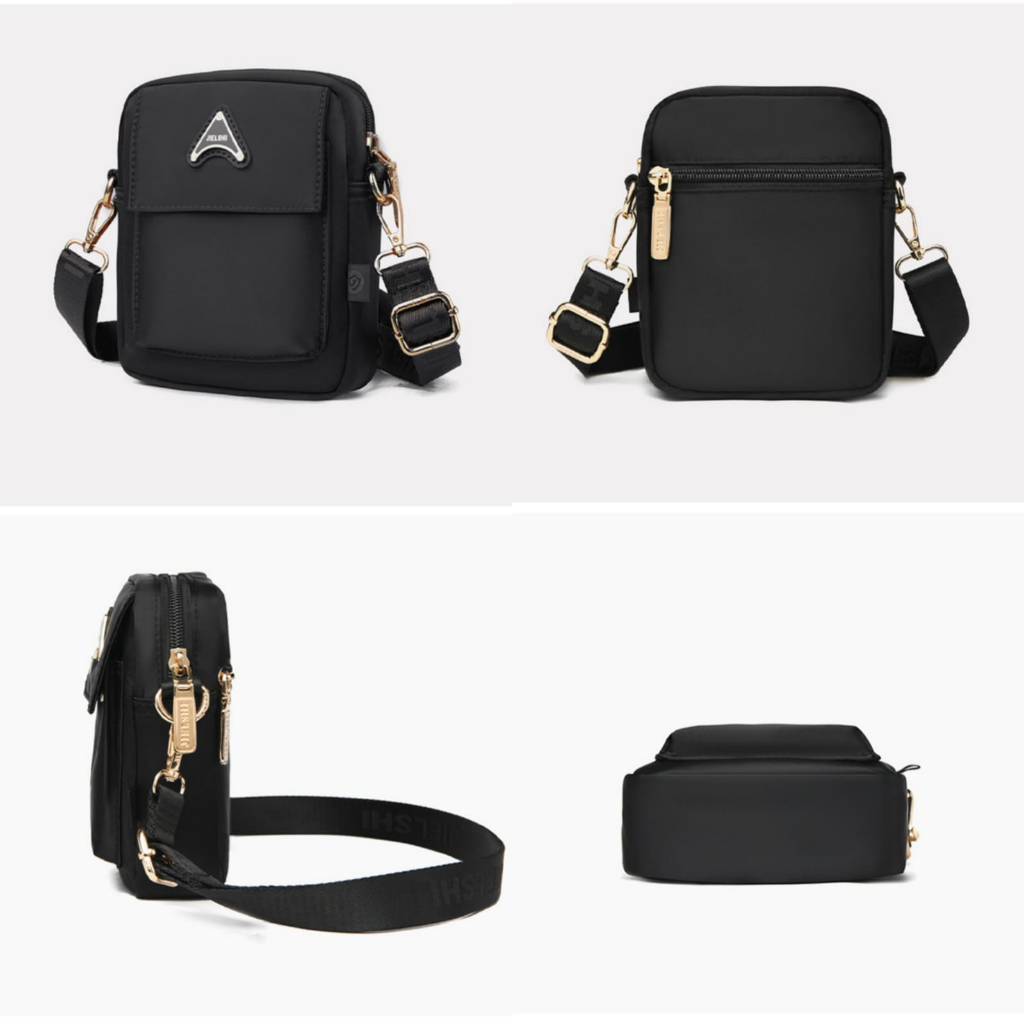 TAS SELEMPANG WANITA KEKINIAN ANTI AIR HITAM GINEVERA TA811B5 IMPORT SLING BAG KOREA REMAJA CEWEK MURAH PREMUM BRANDED SHOULDER BAHU FASHION SIMPLE CASUAL TERBARU