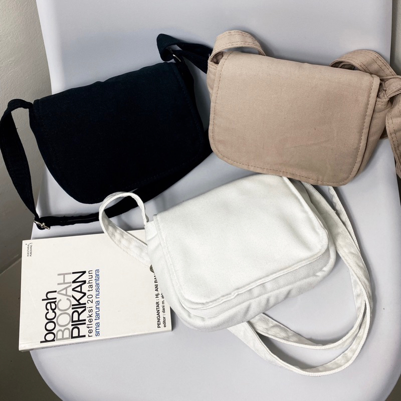 Slingbag Kanvas Tas Selempang Dan Bahu Wanita Kanvas