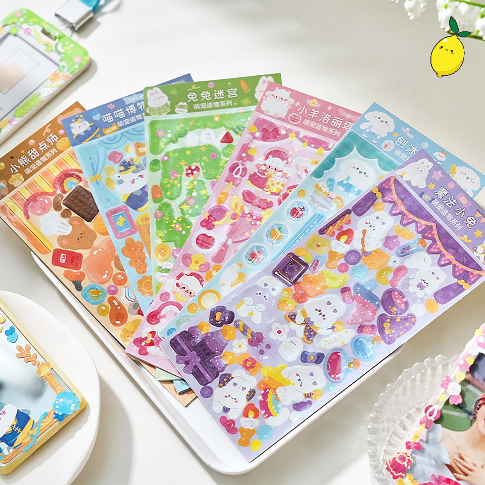 

Stiker Lucu Shimmering Pet Dimension Shiny Diary Deco Stickers
