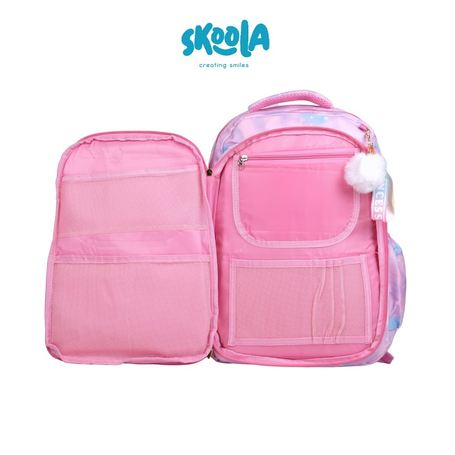 Tas Sekolah Anak Perempuan SD Ransel Polo Eagle 7093 Open Set Free Keychain Pom Pom - Skoola