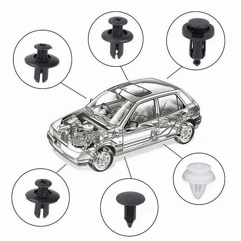 【100 Pcs With Kotak】YUN Mall Clip Trim Kit Mobil/ Baut Rivet Mobil /Push Pin Fastener Mobil/Fender Doortrim Bumper klip Mobil