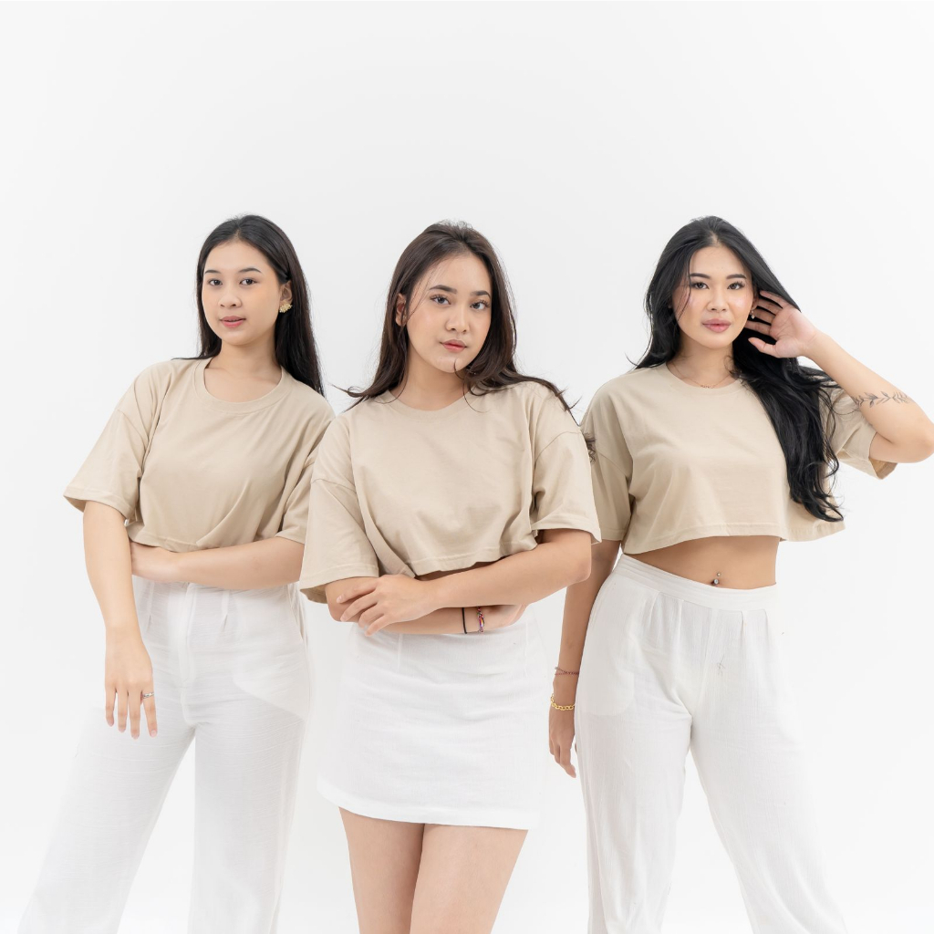 BASIC OVERSIZE CROP TOP / Top Cotton