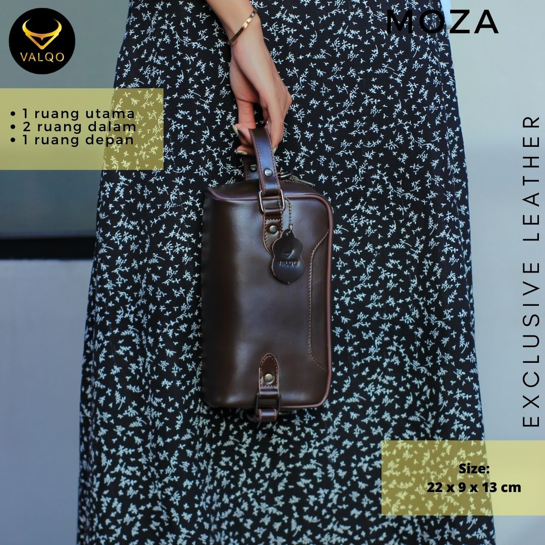 [VALQO] MOZA Handbag Kulit Sapi Pouch Kulit Clutch Kulit Tas Tangan Kulit Wanita Pria