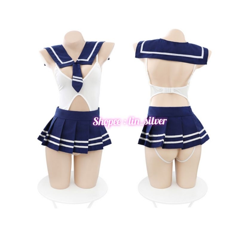 Lingerie Cosplay Kostum Seragam dan Rok Pelajar Siswi Murid Sekolah Jepang Wanita Seksi / Lingeri Cosplay Siswi Jepang