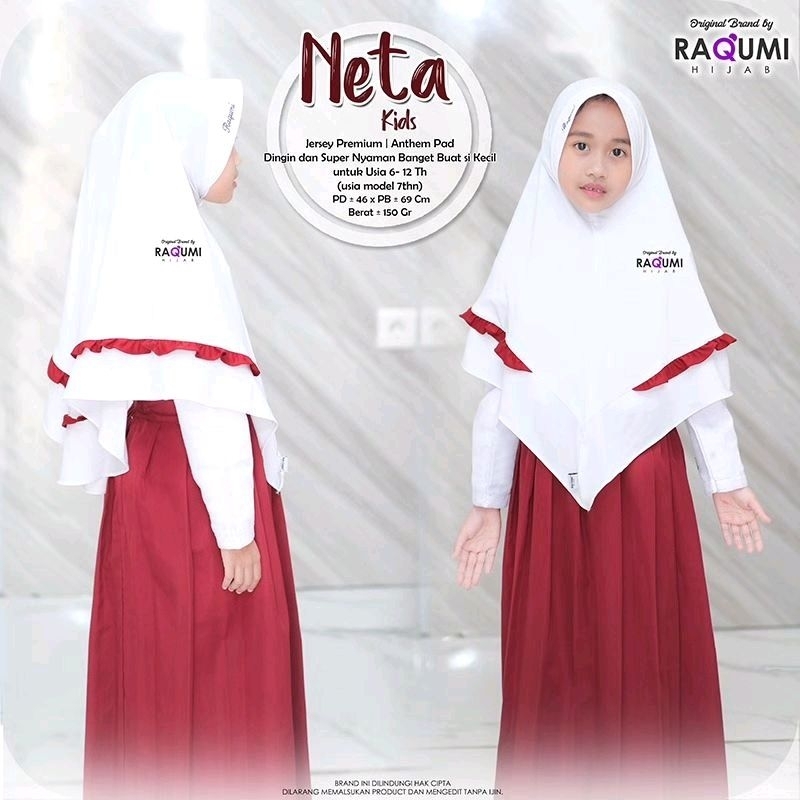 Hijab kids raqumi // hijab anak sd // hijab anak jersey // hijab anak daily