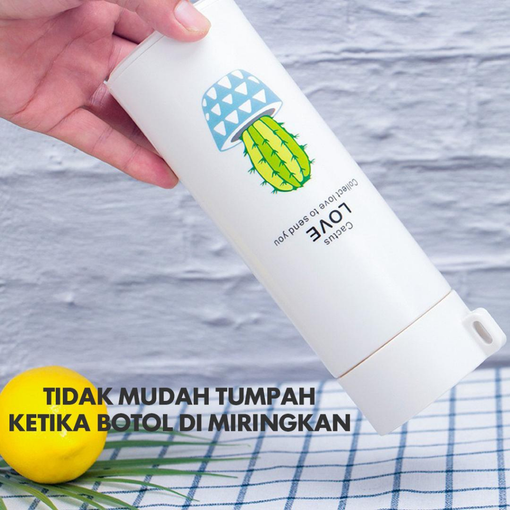 Botol Minum Kaktus I My Bottle Kaca Tumbler I Termos Minum Model Kaktus Unik I BPA FREE 400ml