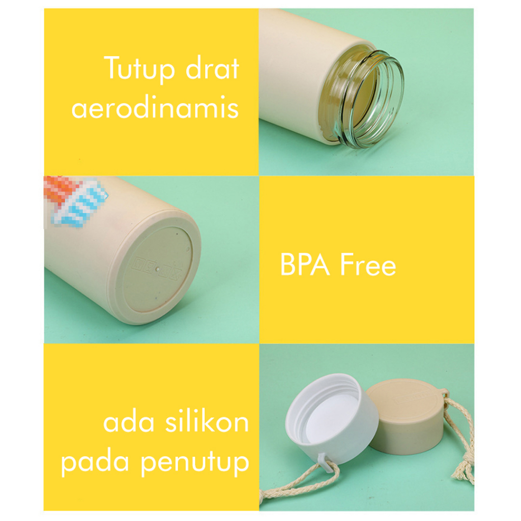 Botol Minum Kaktus I My Bottle Kaca Tumbler I Termos Minum Model Kaktus Unik I BPA FREE 400ml