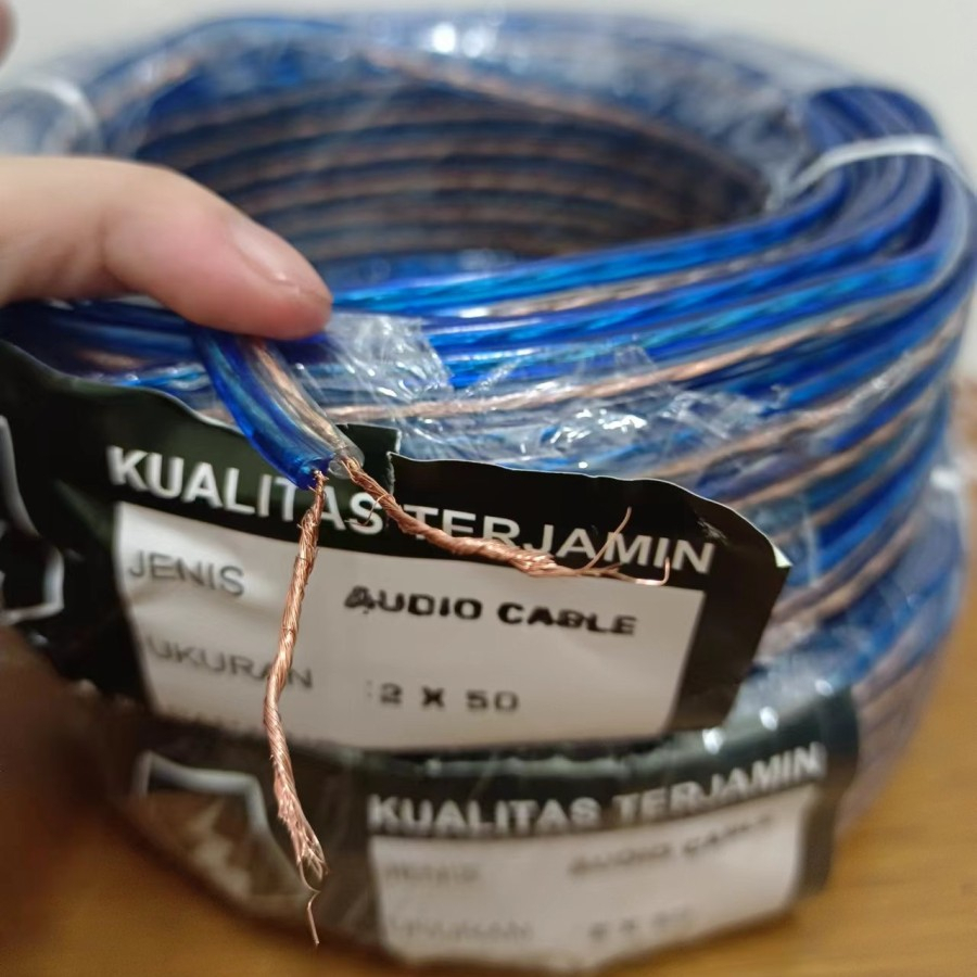 2x50 Kabel Audio/Speaker Transparant Serabut Volta 25 Meter (25M) FULL