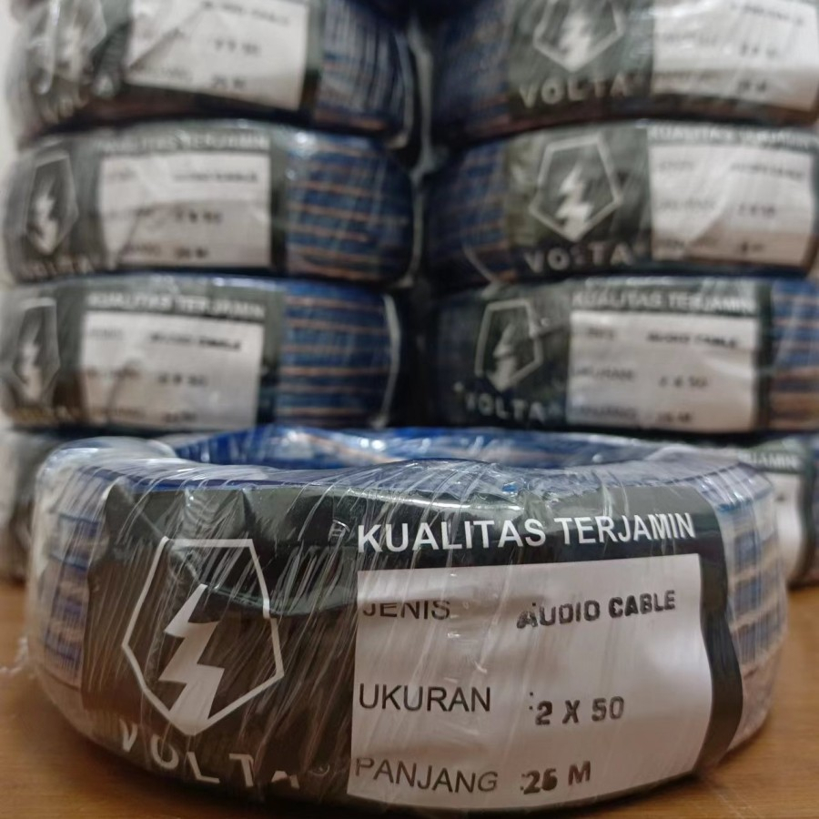 2x50 Kabel Audio/Speaker Transparant Serabut Volta 25 Meter (25M) FULL
