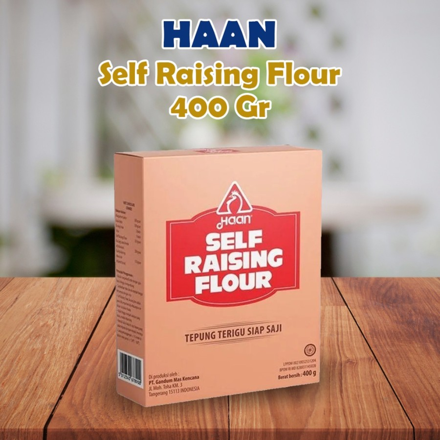 

HAAN SELF RAISING FLOUR 400GR, TEPUNG TERIGU SIAP PAKAI, COCOK U/ROTI