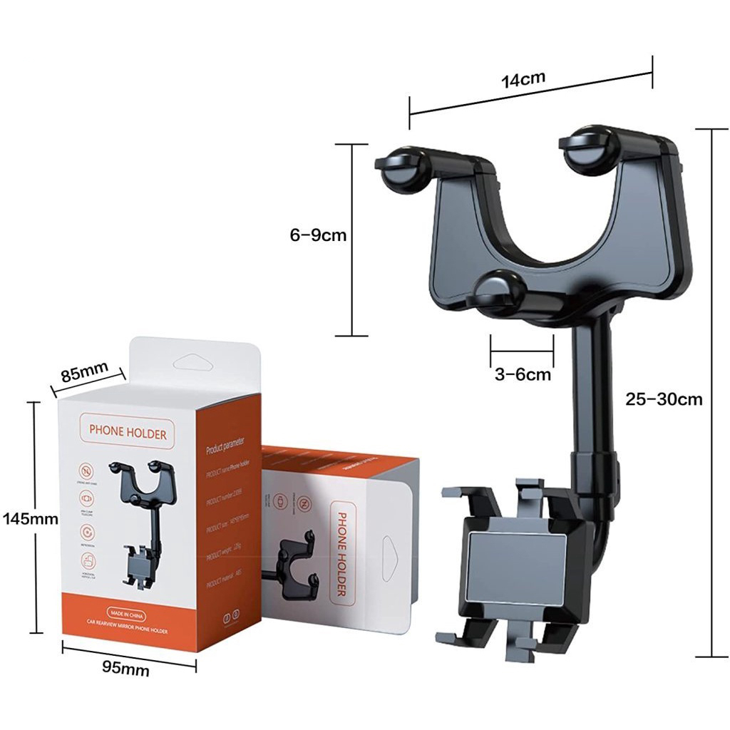 Phone Holder Mobil Holder Handphone Putar 360 derajat Holder Kaca Spion Multifungsi Dudukan Telepon Mobil