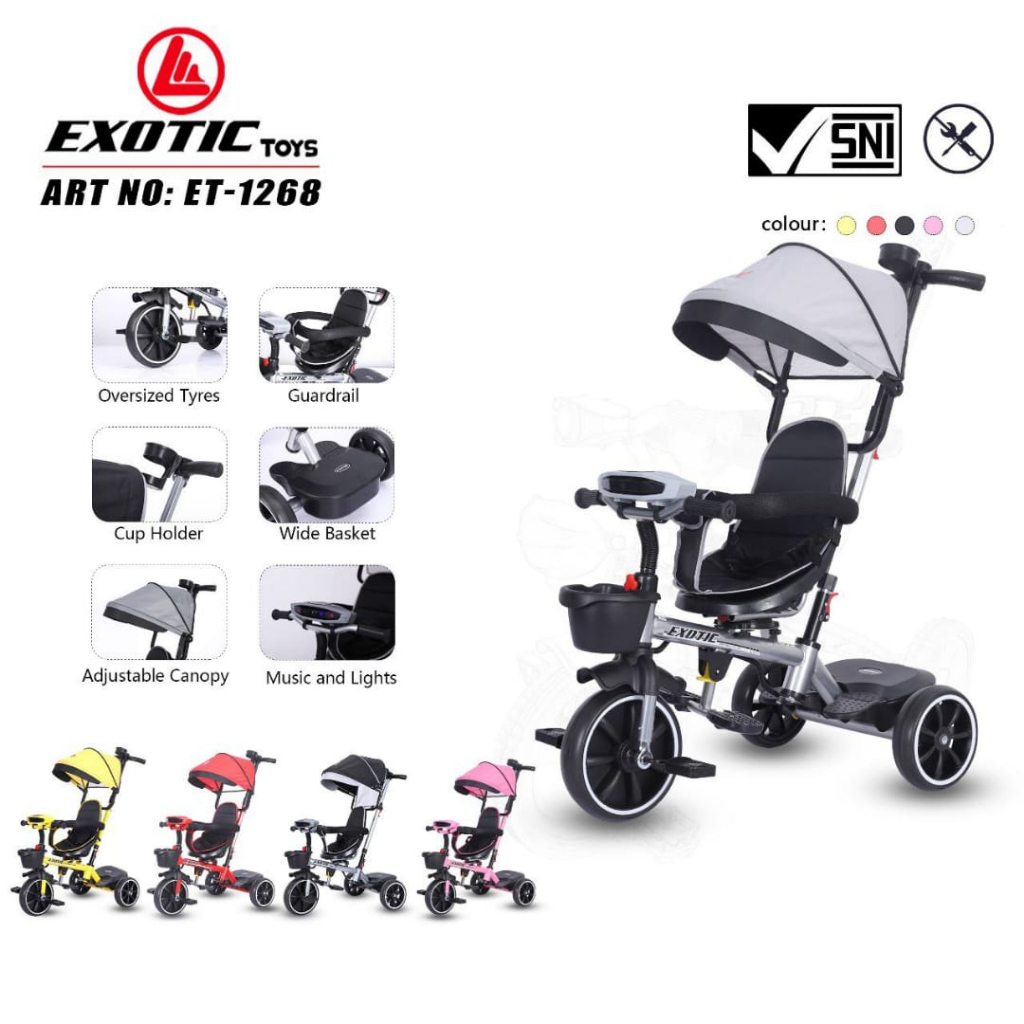 SEPEDA ANAK RODA TIGA EXOTIC ET 1268 DESAIN TERBARU