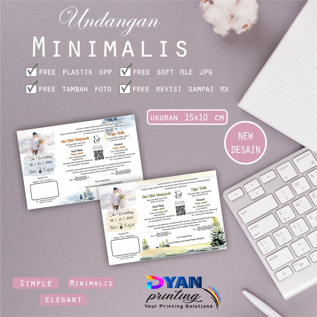 UNDANGAN MINIMALIS AESTETIC ELEGANT MURAH