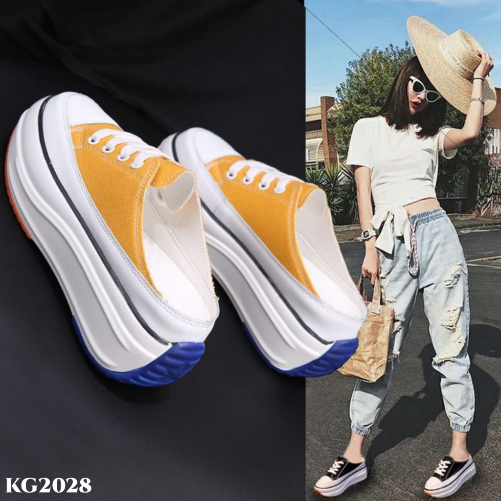 WYN SEPATU SNEAKERS WEDGES SLOP TRENDY FASHION KOREA KG2028