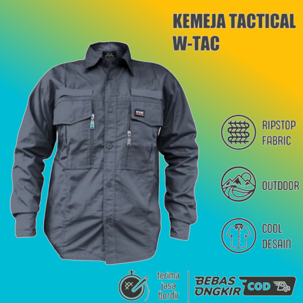 KEMEJA TACTICAL W-TAC LENGAN PANJANG / BAJU TACTICAL LAPANGAN PDL