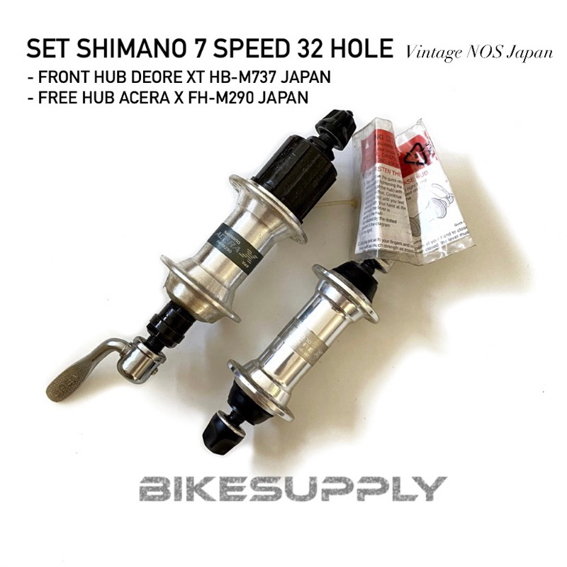 Set Front Hub Depan & Free Hub Belakang Sepeda Merk Shimano Acera X FH M290 - Deore XT HB M737 Luban