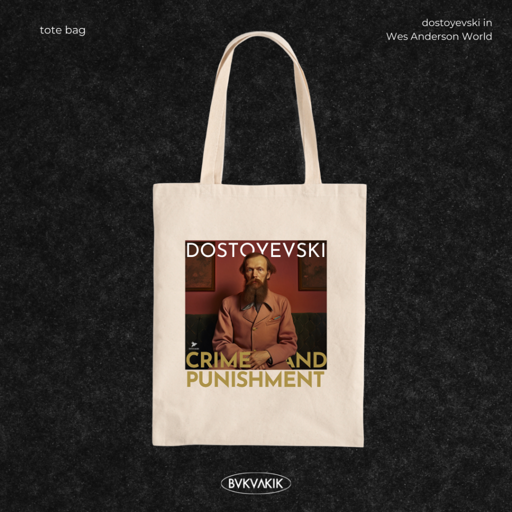 Tote Bag Dostoyevski in Wes Anderson World