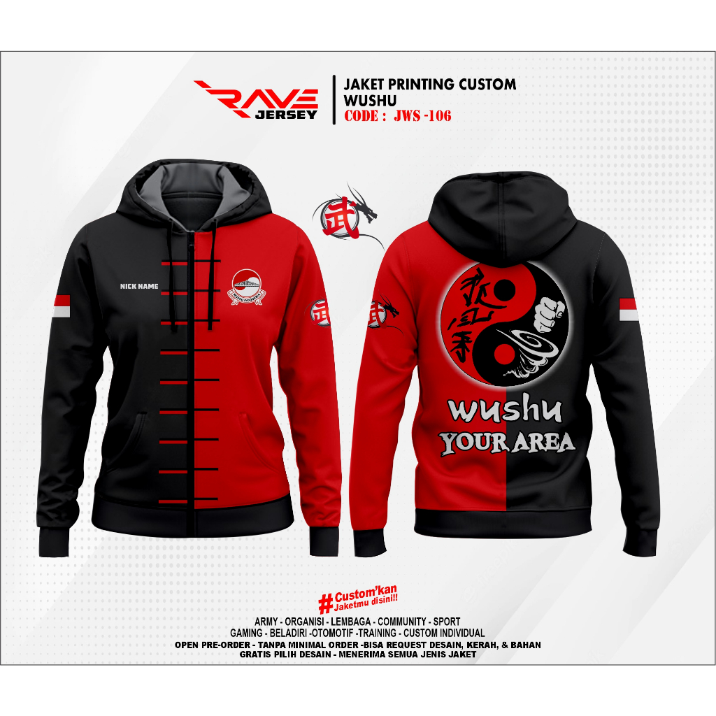 JAKET BELADIRI WUSHU SESI 2 FULL PRINTING SUBLIMATION CUSTOM (DESAIN SUKA SUKA)