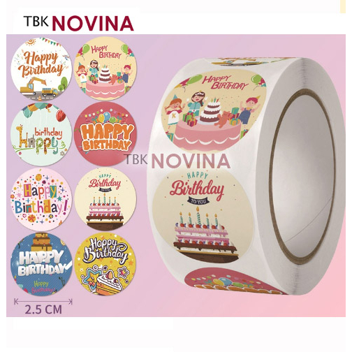 Stiker Happy Birthday / Label Segel Happy Birthday (10 pcs)