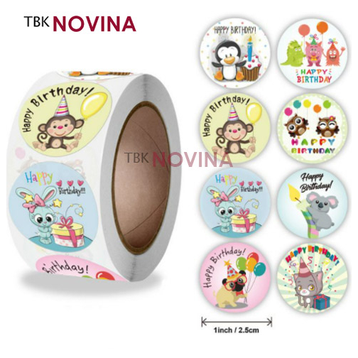 Stiker Happy Birthday / Label Segel Happy Birthday (10 pcs)