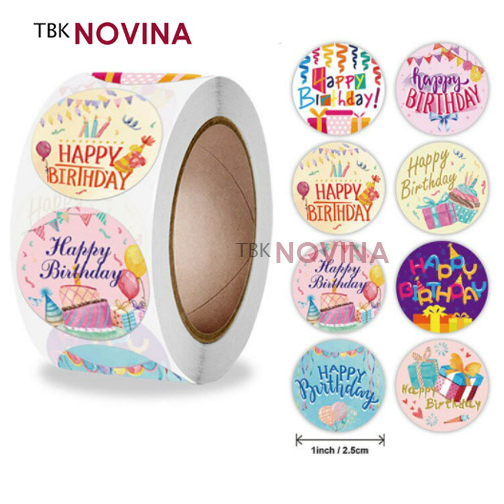 Stiker Happy Birthday / Label Segel Happy Birthday (10 pcs)