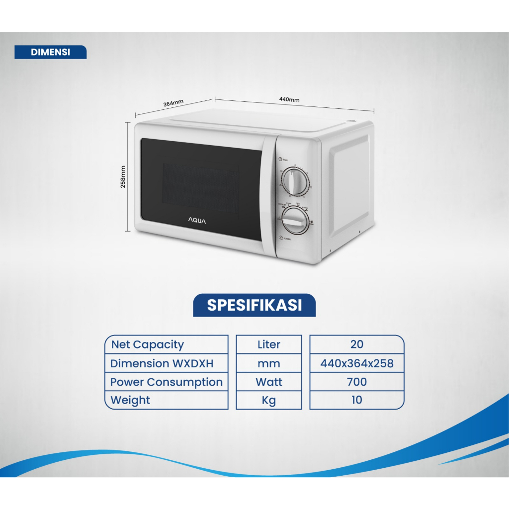 AQUA Elektronik AEM-S20 Microwave 20Liter | Auto Cook Menus