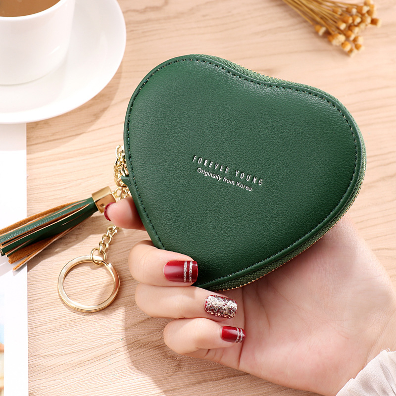 DOMPET KOIN WANITA LUCU GANTUNGAN TEMPAT UANG RECEH COIN PURSE CEWEK MURAH KOREA SIMPLE BRANDED IMPORT MINI KECIL SERBAGUNA REMAJA KULIT HIJAU CHALINA WA703G3