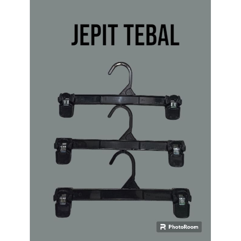 Gantungan Celana Hanger Jepit Celana TEBAL Hitam