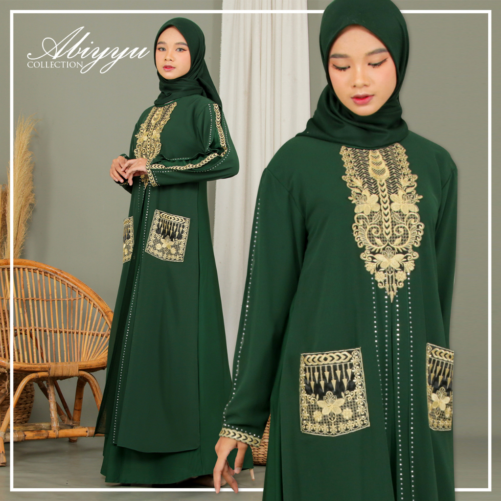 Gamis Abaya Turki Terbaru 2023 Turkey Mewah Elegan Turkiy Hitam dan Warna | Abiyyuco TA9023