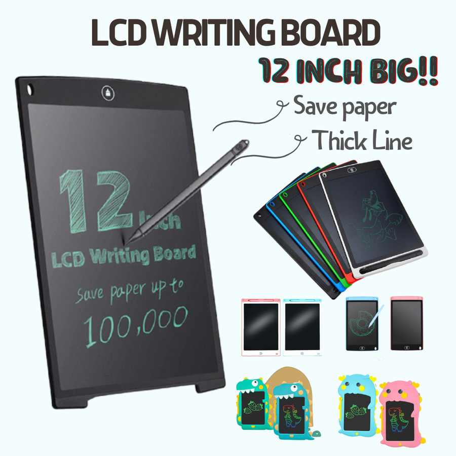 Tablet LCD 12 inch Writing Tablet Papan Tulis 12 inch LCD Papan Gambar Hapus Papan Tulis Anak 12 inc