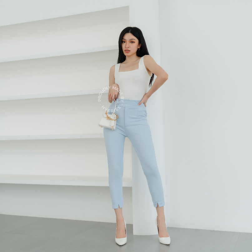 HYERIES COMFY ++ Dasom Highwaist Pants / Celana Panjang Wanita /  Ankle Pants / Celana Ankle / Long Pants / Celana Kerja Wanita / Slim Fit Pants / Celana Kasual Wanita / Celana Hitam / Celana Pensil Wanita / Celana Scuba / Celana Korea