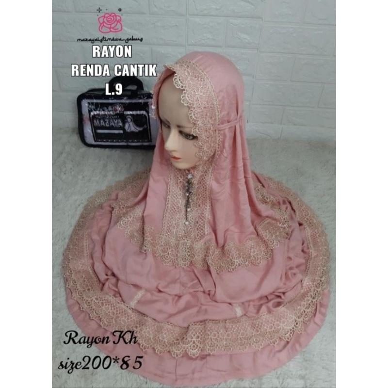 MUKENA LAJUR RAYON RENDA  TERBARU TERMURAH