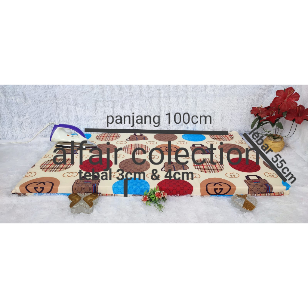 ALAS SETRIKA BUSA / ALAS GOSOK TEBAL 4 CM BUSA PREMIUM ROYAL FOAM / UKURAN L 55CM PANJANG 100CM