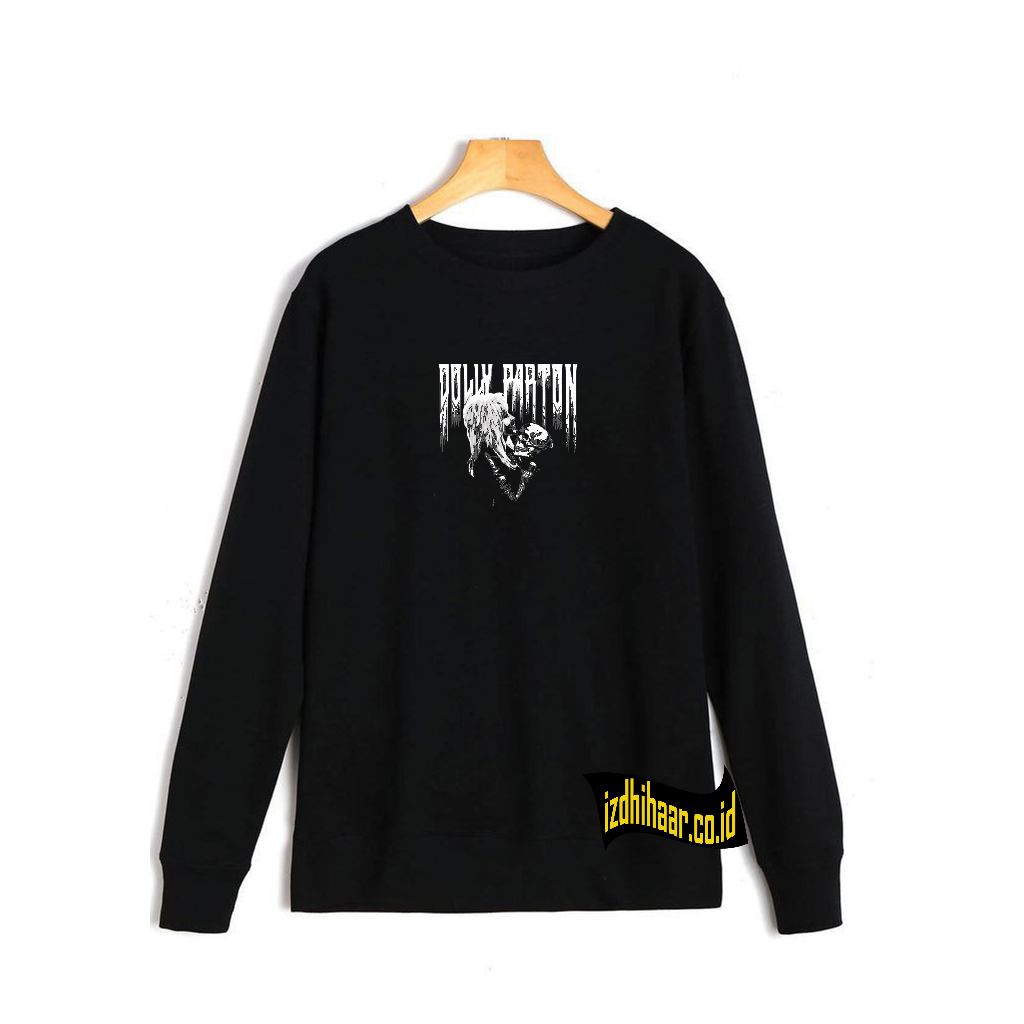 Sweater Crewneck Pria Dan Wanita Motif Hitam Sweatshirt katun Fleece Size M -XXL