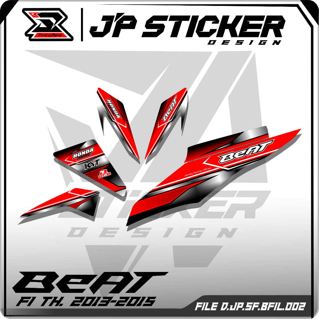 Stiker Striping Beat FI Lama Stiker Skotlet Aksesoris Pelindung Body Motor BEAT FI LAMA 2013-2015 02