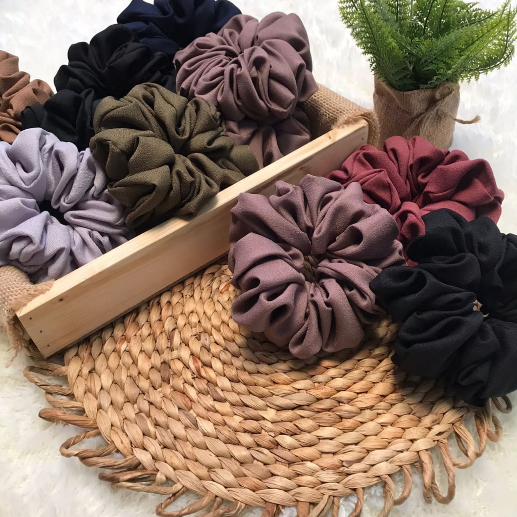 Ikat Rambut Scrunchie Polos Premium