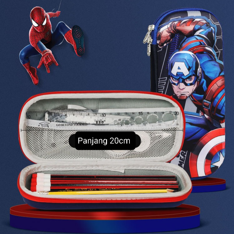

3D No Layer Kotak Pensil Marvel Spiderman Ironman C.America