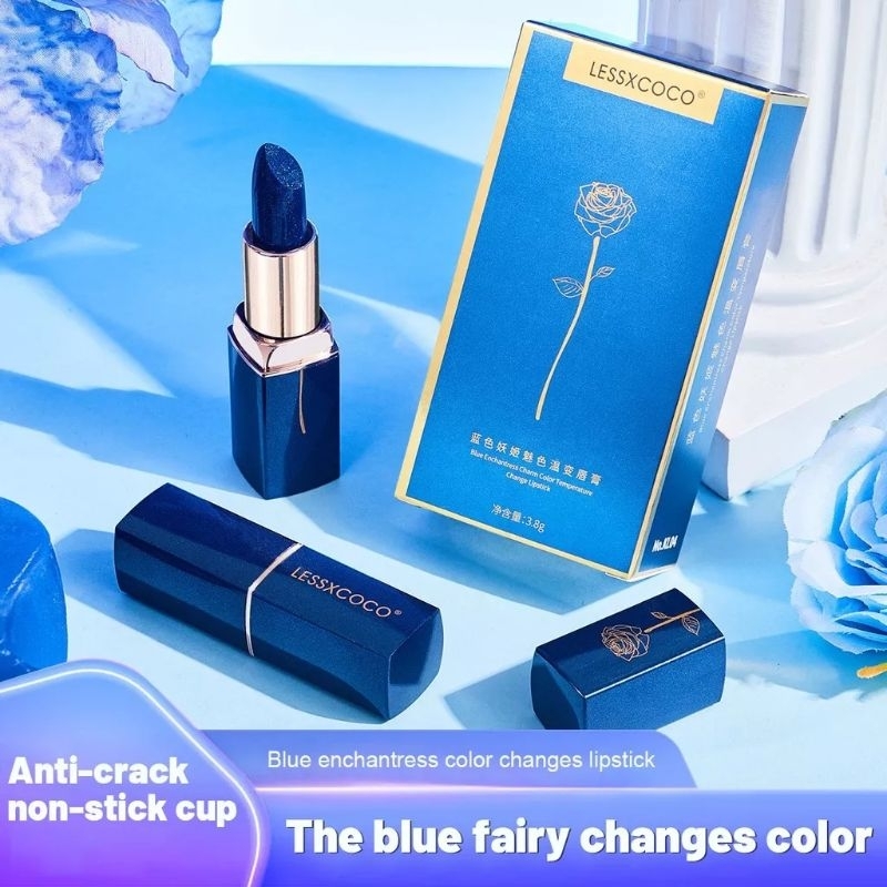 BLUE LIPSTICK COLOR CHANGING LONGLASTING WATERPROOF LIPSTIK BIRU BERUBAH WARNA