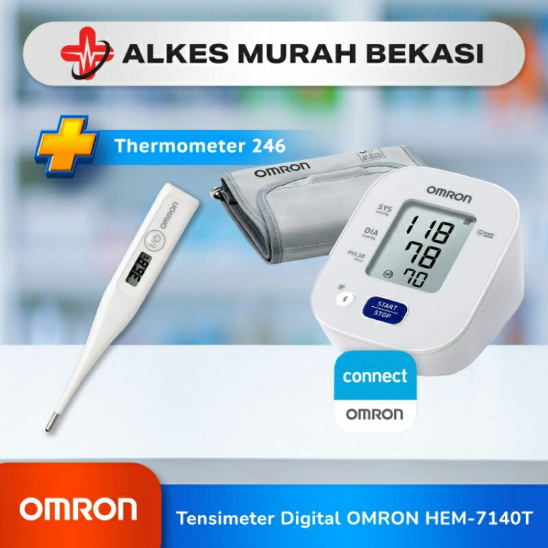 OMRON Tensimeter Digital HEM-8712  / OMRON Tensimeter HEM-7140T Bluetooth FREE Termometer MC-246