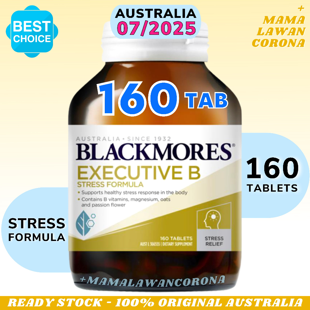 BLACKMORES Mega B Complex 75 Tablet AUSTRALIA Vitamin Vit B / Executive B Stress Formula 160 Tablets AUSTRALIA Multi B Performance