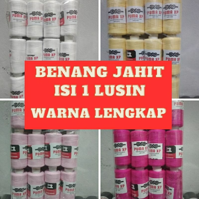 Benang Jahit 1 Lusin 500 Yard 40/2 100% Spun Polyester